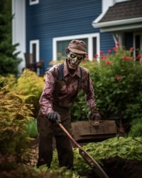 Garden Maintenance close up zombie gardening